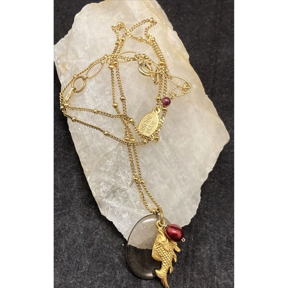 Anna Balkan Fish Pearl Pendant on 16-18.5'' Chain Vermeil Silver 925 Necklace 5g - Picture 7 of 8